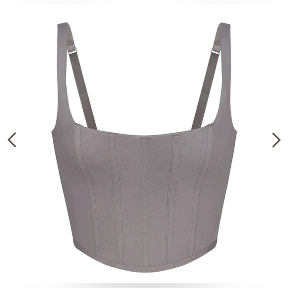 SKIMS Tops - NWT SKIMS COTTON CORSET BUSTIER Size Small in Charcoal